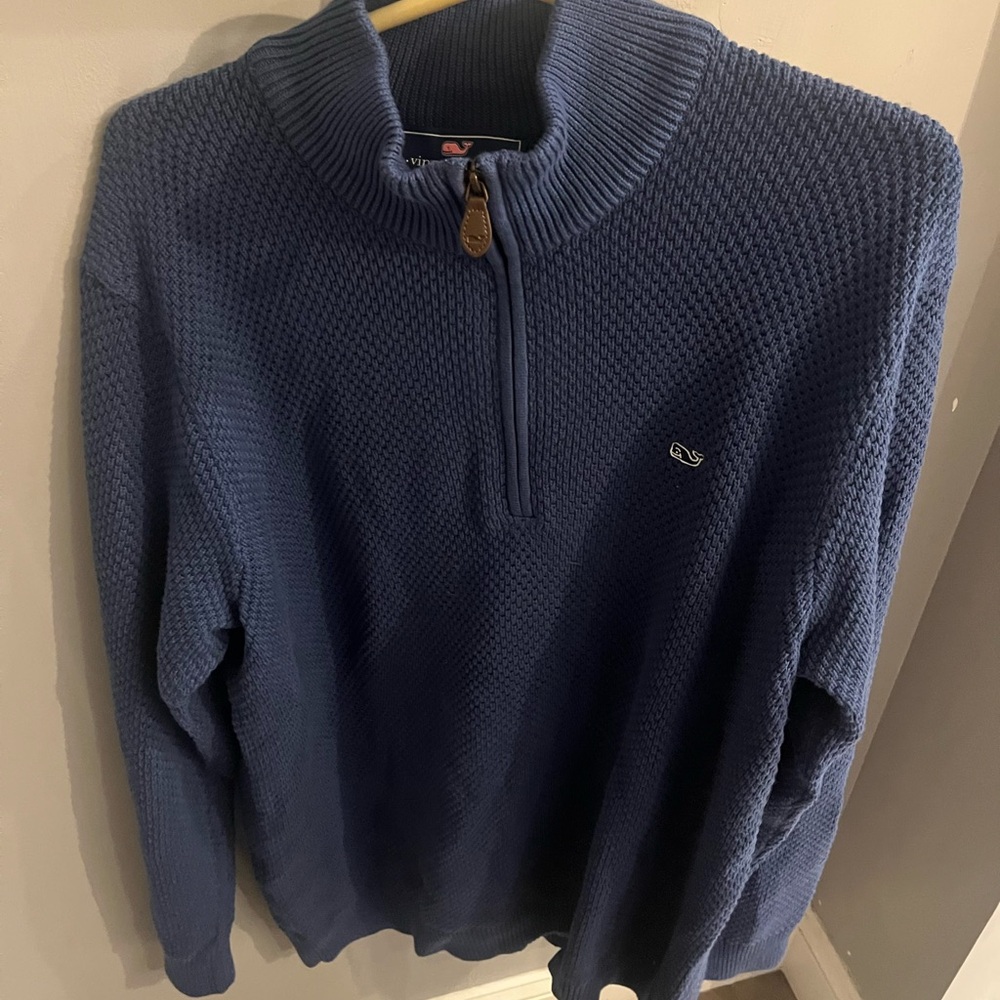 Vineyard Vines Blue Zip Up Sweater